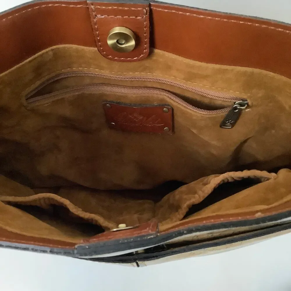 Patricia Nash Leather Adjustable Crossbody Bag European Map